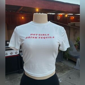 Hot girls drink tequila crop top